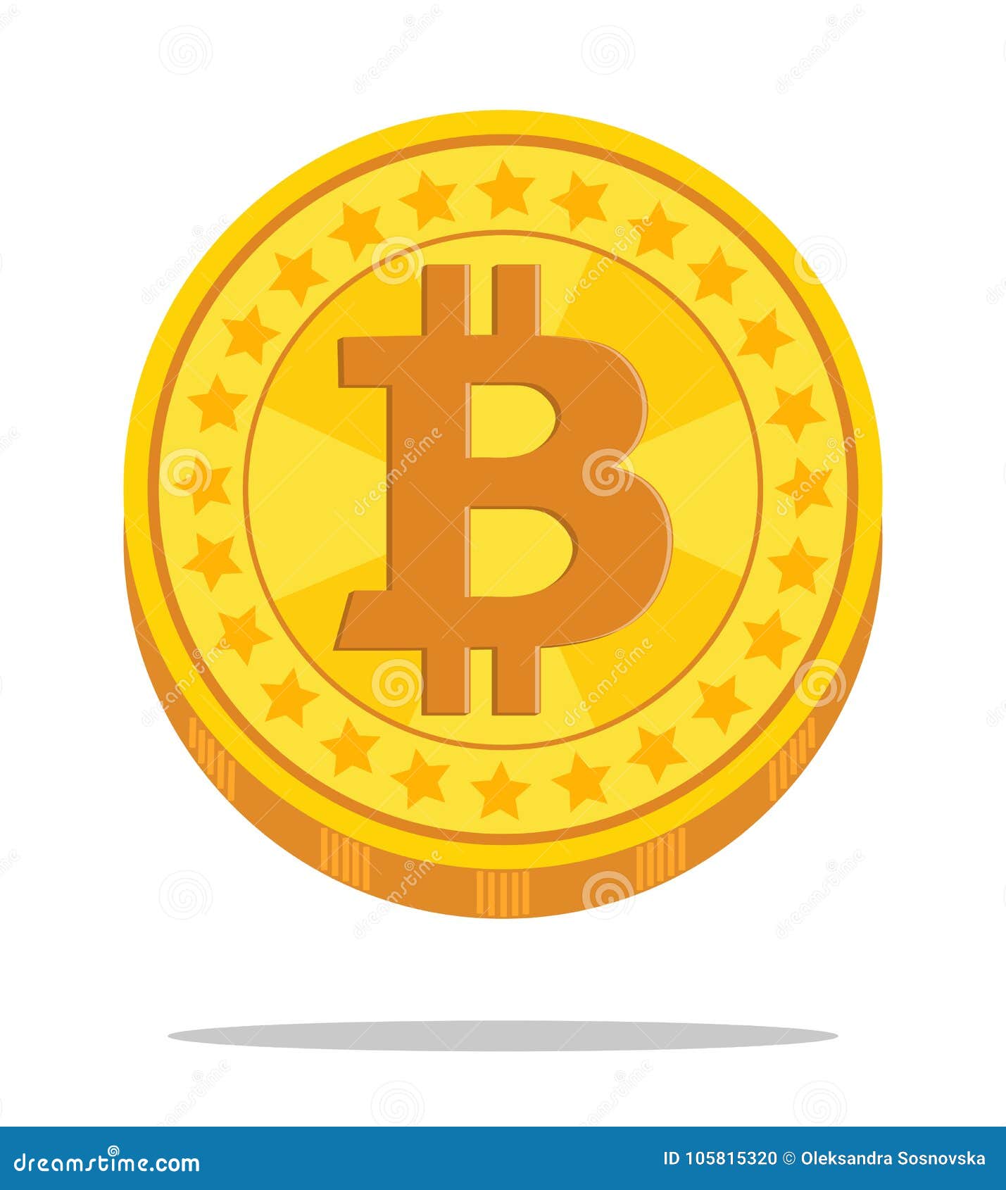 Crypto Currency Symbol Bitcoin Yellow Vector Illustration Stock - 